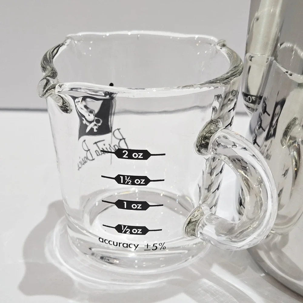 Barista Basics Espresso Triple Spout Shot Glass 2 Oz & Frothing Pitcher 20 Oz